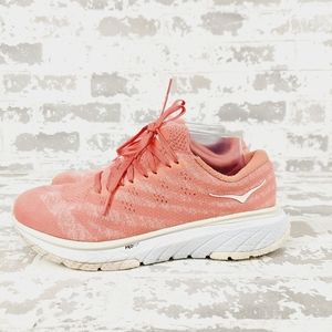 Hoka One One Cavu 3 Women's Road Running Pink Cream Mesh White Sneakers B298